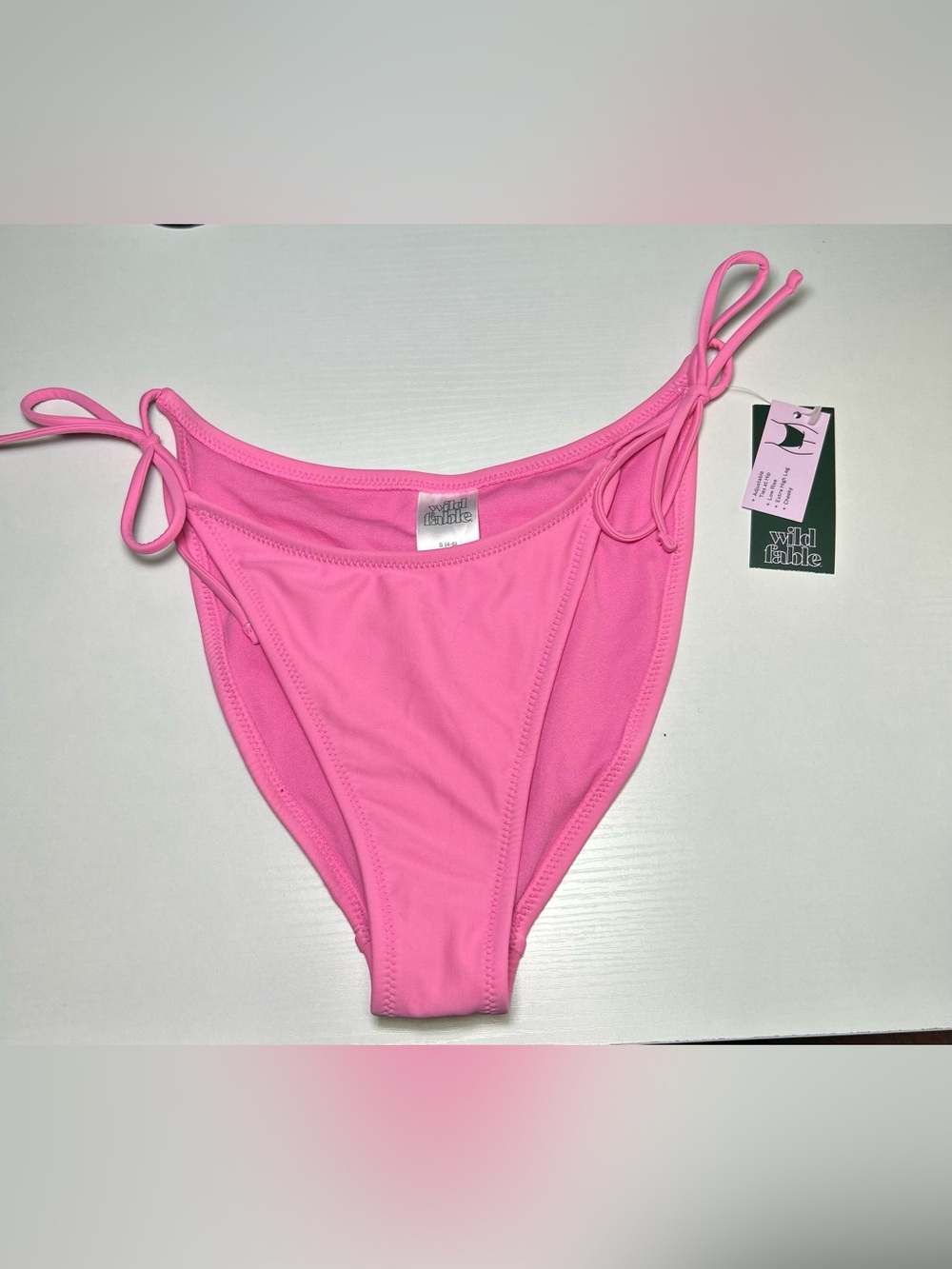 Wild Fable Bright Pink Bikini Bottom S (4–6) Cheeky NWT